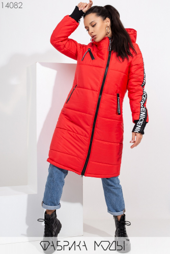 Зимнее пальто прямого кроя с капюшоном на овчине, молнией по все длине прорезными карманами и декором из репсовой ленты 14082 Базовая цена: 3060 р Зимнее пальто прямого кроя с капюшоном на овчине, молнией по все длине прорезными карманами и декором из репсовой ленты 14082 Базовая цена: 3060 р