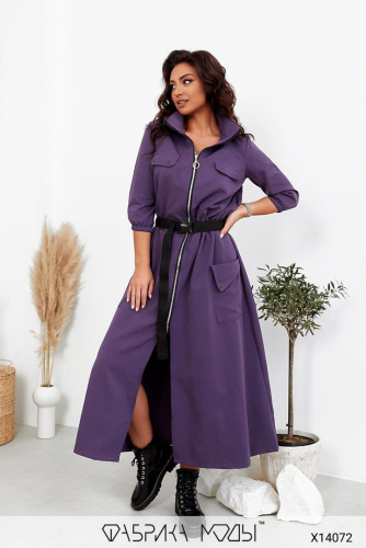 Длинное платье в стиле "спорт-шик", пояс в комплекте Длинное платье в стиле "спорт-шик", пояс в комплекте