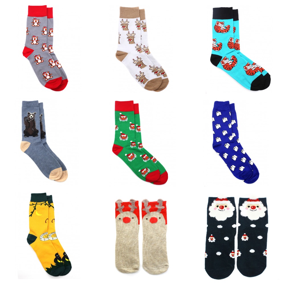 Новогодние носки с Тигром. Длинные однотонные, теплые и цветные и с надписями Новогодние носки с Тигром. Длинные однотонные, теплые и цветные и с надписями