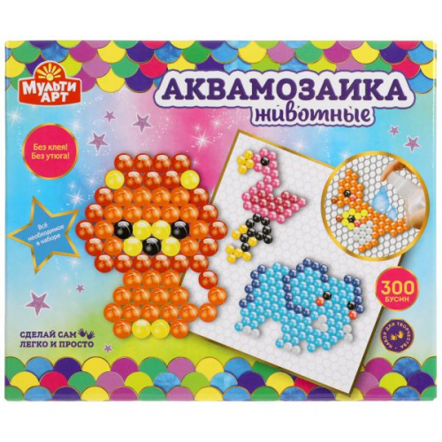 БРАК УПАКОВКИ_Набор д/детского творчества аквамозаика 300 бусин, животные, цена 107 руб БРАК УПАКОВКИ_Набор д/детского творчества аквамозаика 300 бусин, животные, цена 107 руб
