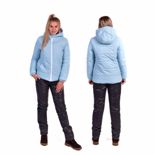Костюм утепленный женский из курточной ткани, цвет-голубой Базовая цена: 3690 р Костюм утепленный женский из курточной ткани, цвет-голубой Базовая цена: 3690 р
