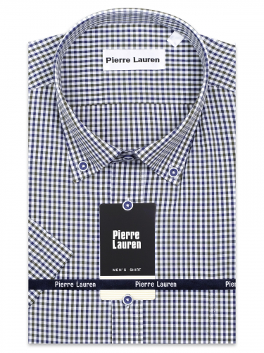 Приталенная мужская рубашка с коротким рукавом (Slim Fit). Данная модель рубашки выполнена с воротником Button-Down и с накладным карманом на груди Приталенная мужская рубашка с коротким рукавом (Slim Fit). Данная модель рубашки выполнена с воротником Button-Down и с накладным карманом на груди