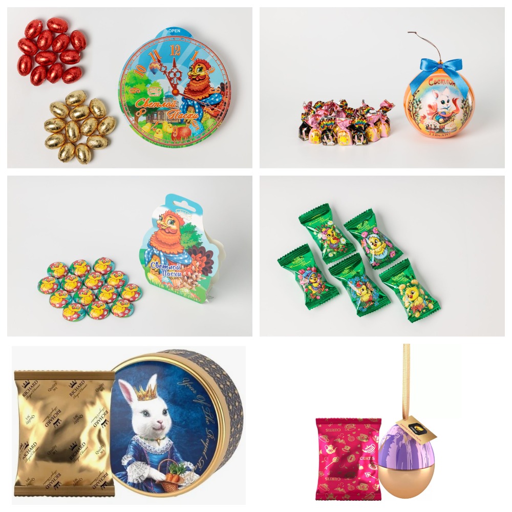 Целая коллекция сладких яиче, чая и конфет к празднику Светлой Пасхи Целая коллекция сладких яиче, чая и конфет к празднику Светлой Пасхи