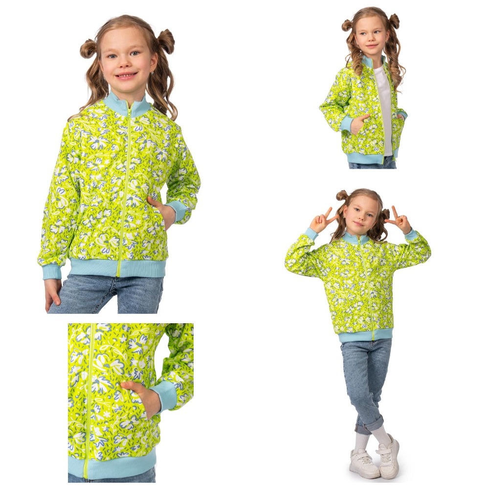 Весенняя НОВИНКА от Elementarno! Толстовка детская Солнечный лайм из футера для девочки, размеры 98-122 Весенняя НОВИНКА от Elementarno! Толстовка детская Солнечный лайм из футера для девочки, размеры 98-122