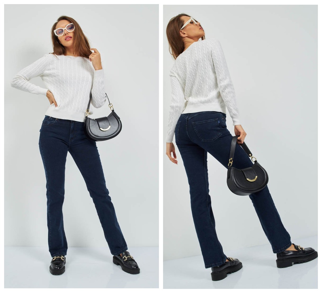 Женские классические джинсы арт. 1943/P с оригинальным дизайном часового кармана. Посадка Regular fit (полуоблегающие по бедру). Средняя высота талии спереди и высокая сзади. Женские классические джинсы арт. 1943/P с оригинальным дизайном часового кармана. Посадка Regular fit (полуоблегающие по бедру). Средняя высота талии спереди и высокая сзади.