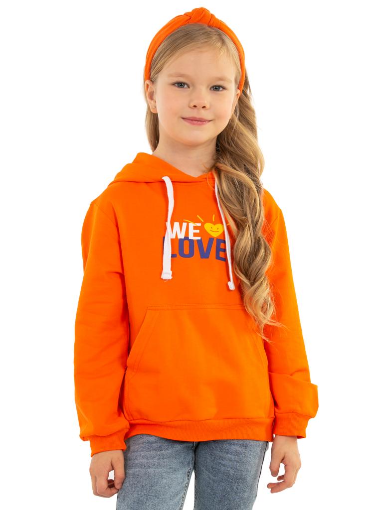 ВЫГОДНО! Яркая толстовка прямого кроя с капюшоном и карманом кенгуру для девочки по сниженной цене! Размеры 98-122 ВЫГОДНО! Яркая толстовка прямого кроя с капюшоном и карманом кенгуру для девочки по сниженной цене! Размеры 98-122