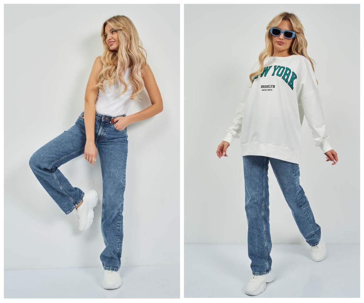 Снова в наличии! Женские джинсы с пятью карманами. Посадка Regular fit (полуоблегающие по бедру), средняя высота талии спереди и умеренно-высокая сзади, прямые по длине. Снова в наличии! Женские джинсы с пятью карманами. Посадка Regular fit (полуоблегающие по бедру), средняя высота талии спереди и умеренно-высокая сзади, прямые по длине.