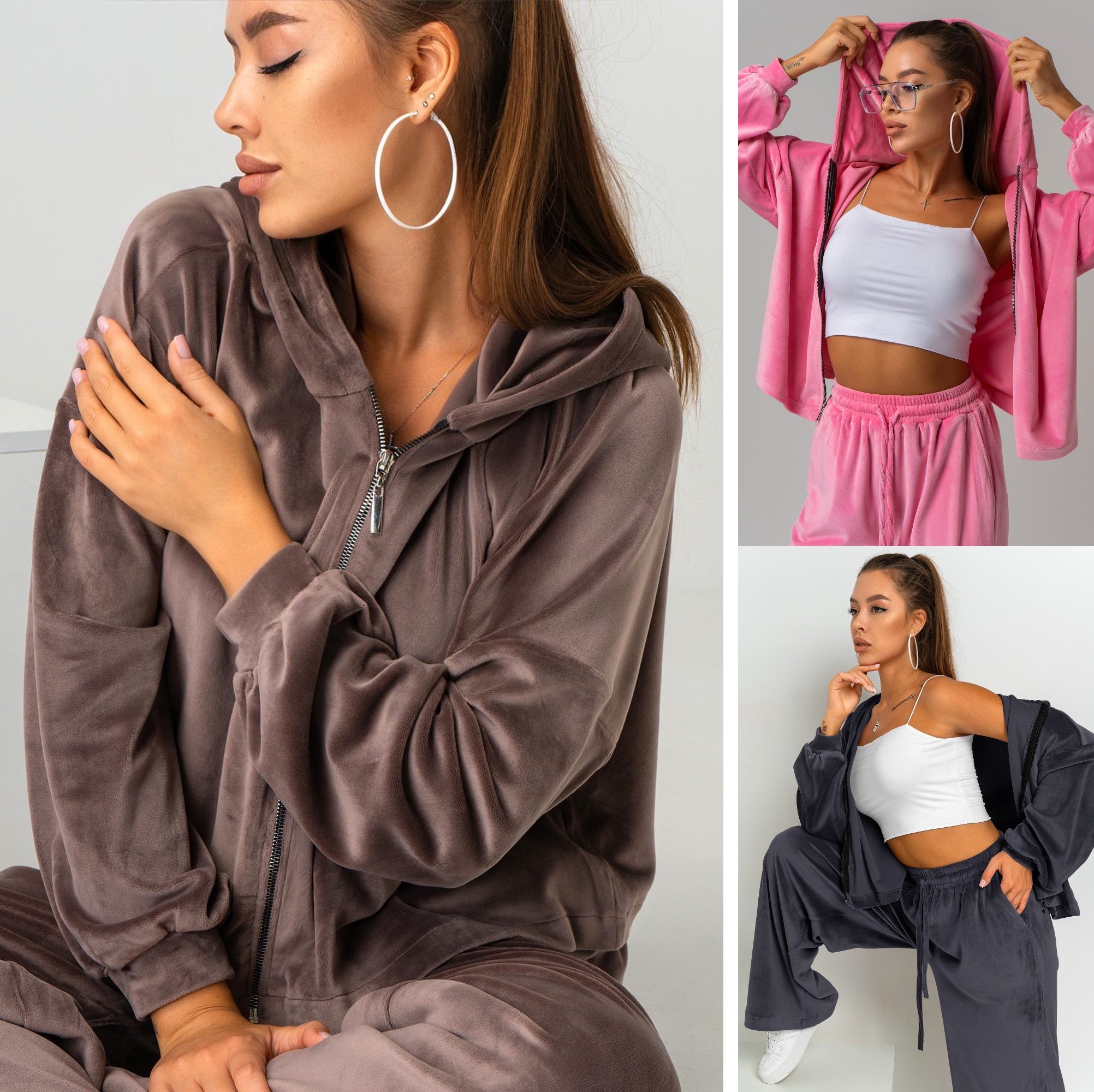 Happy Fox. Осенние дни станут еще уютнее! Женский бархатный спортивный костюм с брюками представлен в трех оттенках. Нежный велюр дарит ощущение мягкости и легкости. Велюровая ткань привлекает внимание своей роскошной текстурой и обеспечивает комфорт. Happy Fox. Осенние дни станут еще уютнее! Женский бархатный спортивный костюм с брюками представлен в трех оттенках. Нежный велюр дарит ощущение мягкости и легкости. Велюровая ткань привлекает внимание своей роскошной текстурой и обеспечивает комфорт.