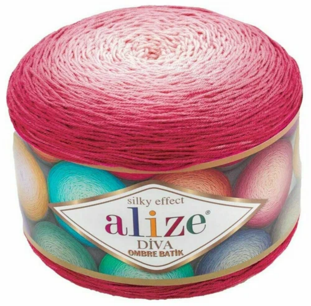 В НАЛИЧИИ! Пряжа Alize Diva Ombre Batik, 7367 ФУКСИЯ. Состав 100% микрофибра акрил, Вес 250 г Длина нити 875 м. Легкая шелковистая пряжа удлиненной секции окрашивания для весенних или летних вещей. Приятная на ощупь, гигроскопичная. В НАЛИЧИИ! Пряжа Alize Diva Ombre Batik, 7367 ФУКСИЯ. Состав 100% микрофибра акрил, Вес 250 г Длина нити 875 м. Легкая шелковистая пряжа удлиненной секции окрашивания для весенних или летних вещей. Приятная на ощупь, гигроскопичная.