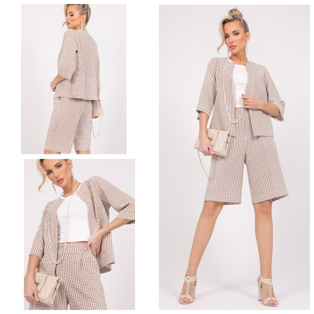 Шикарный универсальный костюм с бермудами и самый трендовый принт- гусиная лапка! ВСЕГО 1340 +%!!! в трех размерах 46,48,50! УСПЕЙТЕ ЗАКАЗАТЬ! Видео в телеге! Шикарный универсальный костюм с бермудами и самый трендовый принт- гусиная лапка! ВСЕГО 1340 +%!!! в трех размерах 46,48,50! УСПЕЙТЕ ЗАКАЗАТЬ! Видео в телеге!