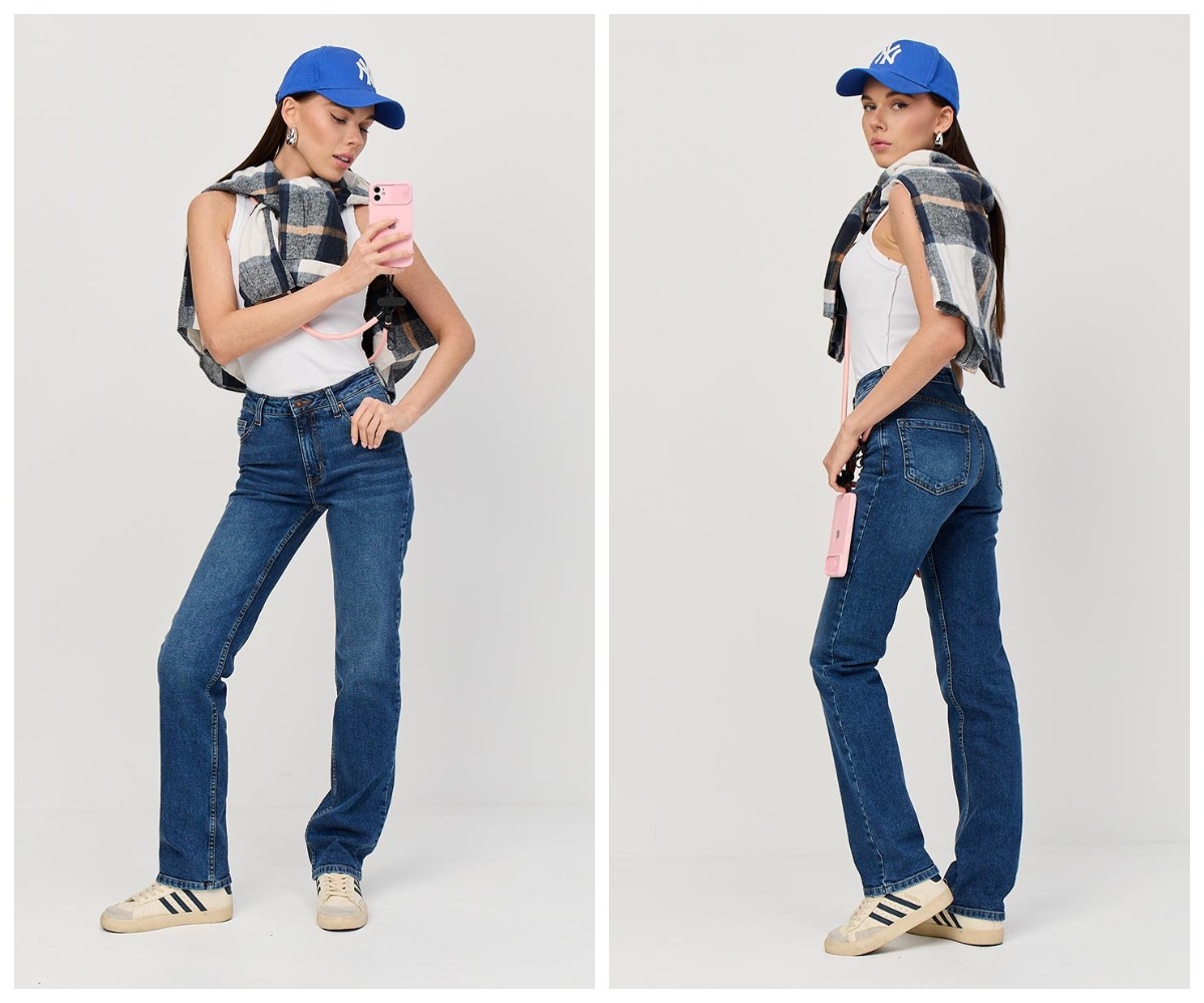 НОВИНКА! Женские классические джинсы с пятью карманами. Посадка Regular fit (полуоблегающие по бедру). Средняя высота талии спереди и высокая сзади. Немного зауженные к низу. НОВИНКА! Женские классические джинсы с пятью карманами. Посадка Regular fit (полуоблегающие по бедру). Средняя высота талии спереди и высокая сзади. Немного зауженные к низу.