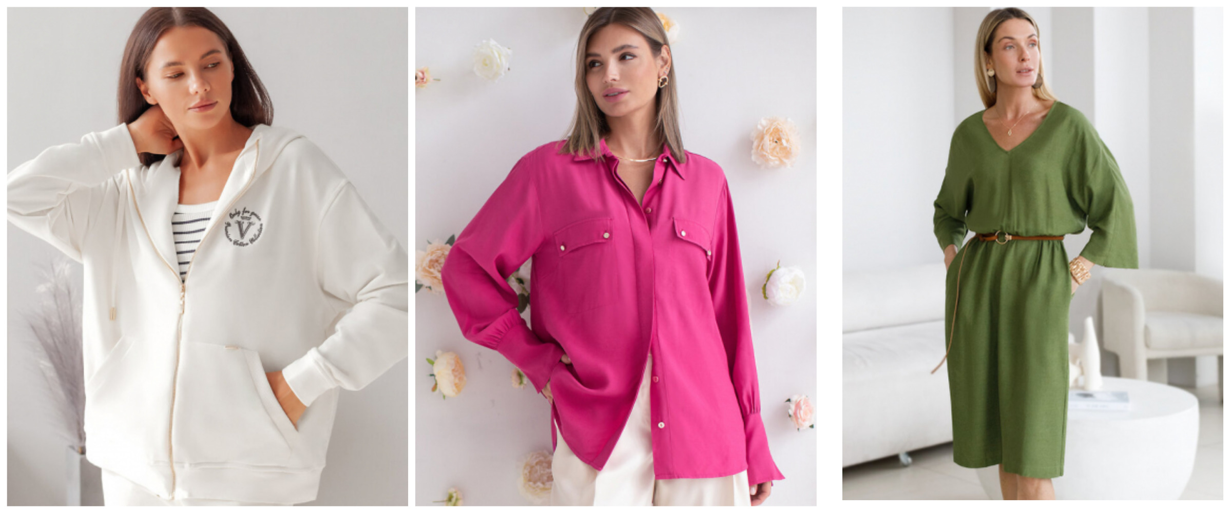 ОЧЕНЬ красивые модли от VILATTE до 56 размера! Блузка с имитацией карманов из вискозы; Худи на молнии с золотистой фурнитурой; Стильное Платье изо льна с вискозой. ОЧЕНЬ красивые модли от VILATTE до 56 размера! Блузка с имитацией карманов из вискозы; Худи на молнии с золотистой фурнитурой; Стильное Платье изо льна с вискозой.