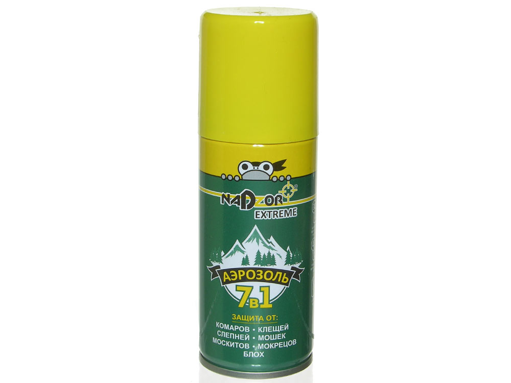 ХИТ!) Аэрозоль Extreme 7в1 (от комаров, клещей, мошки, мокрецов, слепней, москитов, блох) Nadzor 184 руб. Время защитного действия: от насекомых при нанесении на кожу - более 4 часов, при нанесении на одежду - до 30 суток; от клещей - до 5 суток ХИТ!) Аэрозоль Extreme 7в1 (от комаров, клещей, мошки, мокрецов, слепней, москитов, блох) Nadzor 184 руб. Время защитного действия: от насекомых при нанесении на кожу - более 4 часов, при нанесении на одежду - до 30 суток; от клещей - до 5 суток