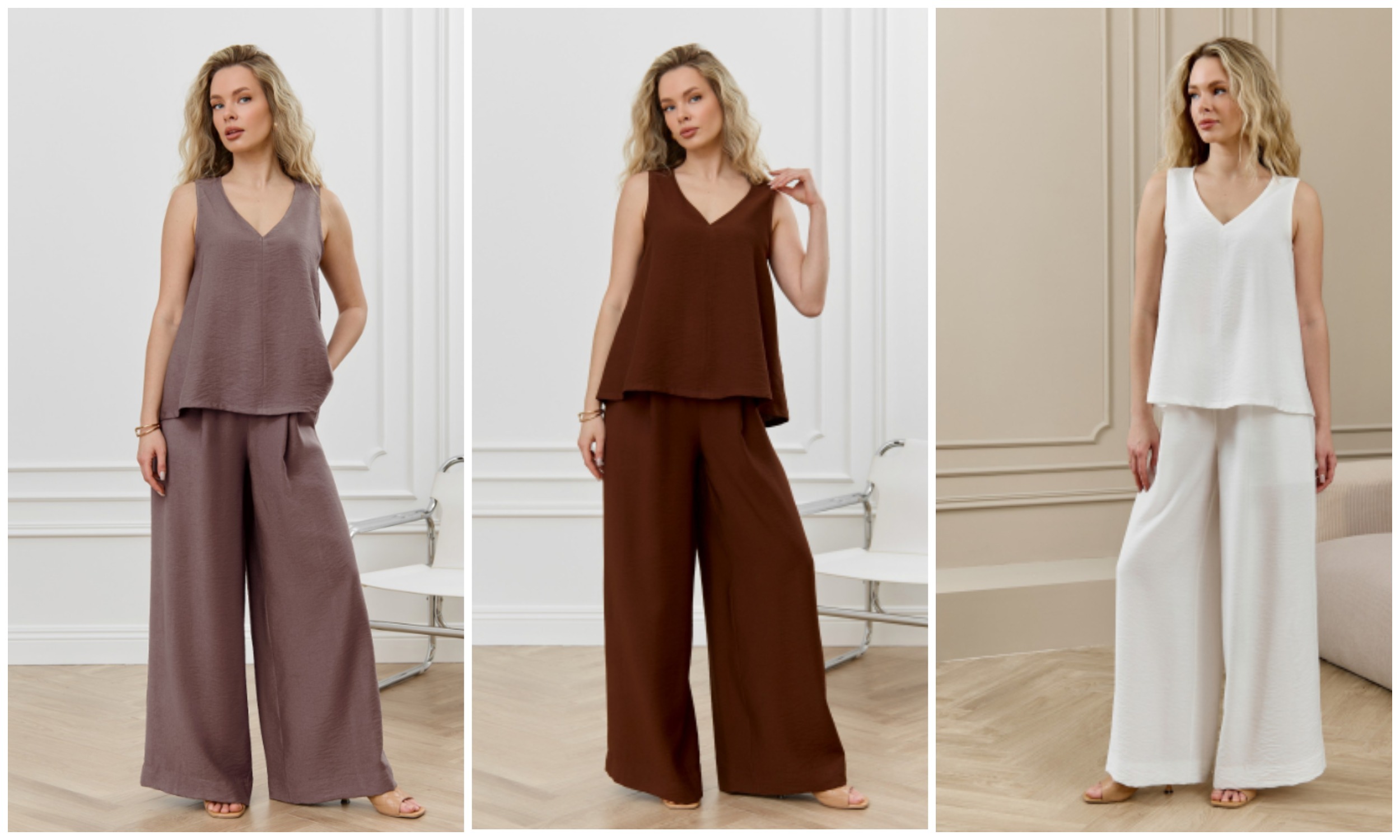 ПОЧУВСТВУЙ ЛЕГКОСТЬ: ТВОЙ ИДЕАЛЬНЫЙ КОСТЮМ! Новинка, в которую невозможно не влюбиться! Летящие брюки и блуза из нежнейшей вискозы созданы, чтобы ты сияла каждый день!Цвета: на любой вкус !!выбирай свой! ПОЧУВСТВУЙ ЛЕГКОСТЬ: ТВОЙ ИДЕАЛЬНЫЙ КОСТЮМ! Новинка, в которую невозможно не влюбиться! Летящие брюки и блуза из нежнейшей вискозы созданы, чтобы ты сияла каждый день!Цвета: на любой вкус !!выбирай свой!