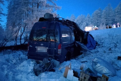 Авария с микроавтобусом Хайс в Якутии