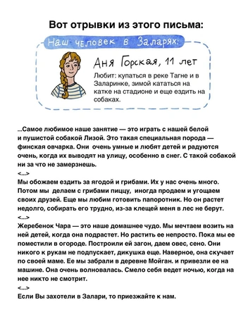 А вот и то самое письмо от девочки Ани | Источник: @anyadesnitskaya / Instagram (экстремистская организация, деятельность запрещена на территории РФ)