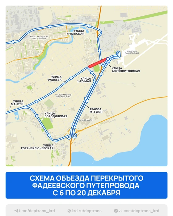 Схема объезда | Источник: дептранс Краснодара