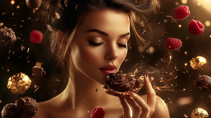 Открытки с Днем шоколада 2025: 20 смешных и вкусных поздравлений для друзей и близких, день шоколада, день шоколада 2025 | Источник: Midjourney