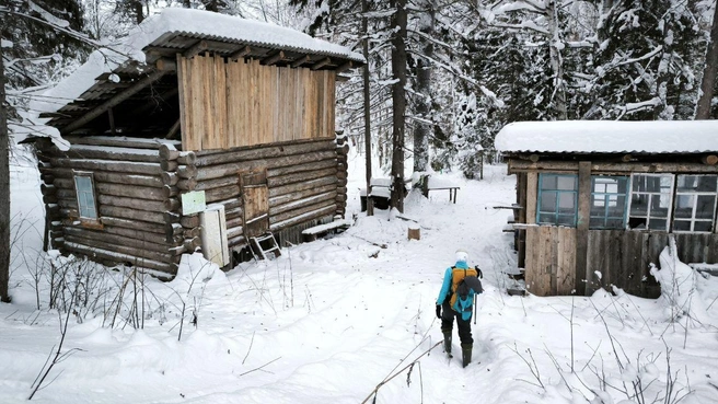 Фото охотничьей избы из январской экспедиции по Молёбке | Источник: Пермская тропа / Telegram