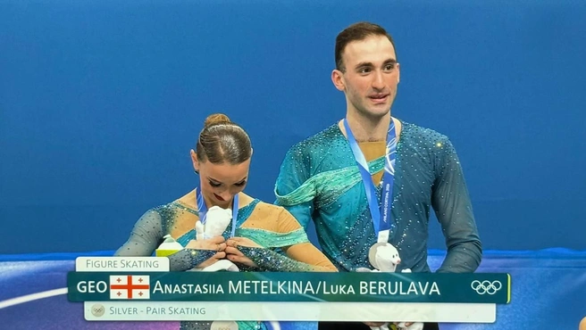 Анастасия Метёлкина и Лука Берулава | Источник: Скриншот из трансляции Okko
