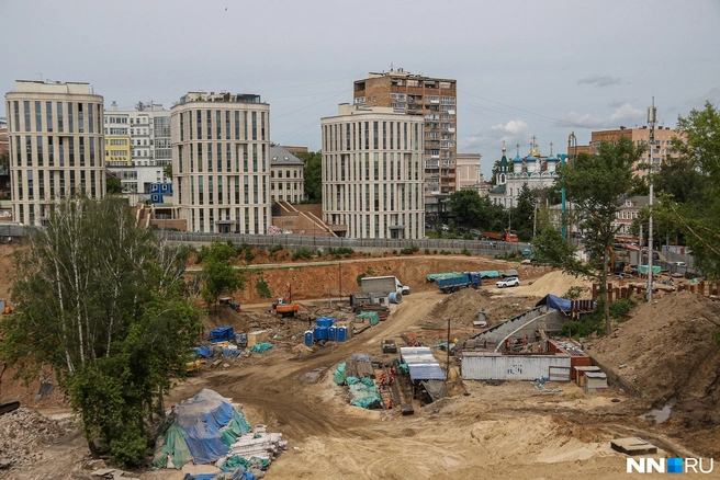 В Почаинском овраге строят новый террасный парк | Источник: Наталья Бурухина / NN.RU