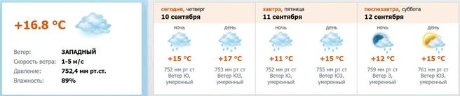 Скриншот с meteo.nw.ru