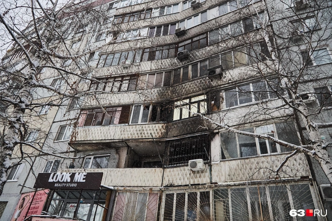 Судя по всему, очаг находился на втором этаже | Источник: Роман Данилкин / 63.RU