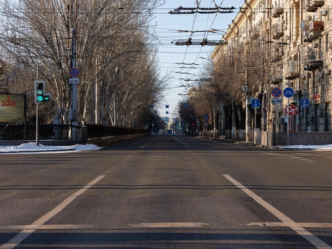 Проспект Ленина оказался непривычно пустым | Источник: Алексей Волхонский / V1.RU