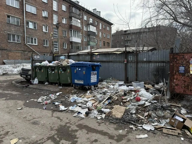 Прокуроры сделали фотографии переполненных контейнерных площадок в Новосибирске. | Источник: Прокуратура Новосибирской области
