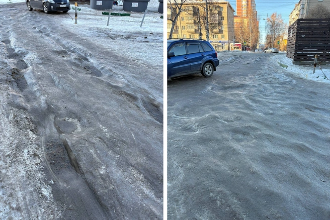 Машины заносит из-за колеи | Источник: читатели НГС