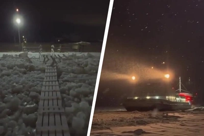 Ледовая переправа в Архангельске поразила россиян