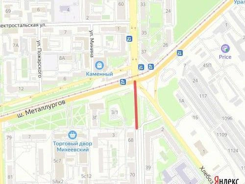 Перекрытие затронет небольшой отрезок дороги | Источник: Челябинский общественный транспорт / t.me