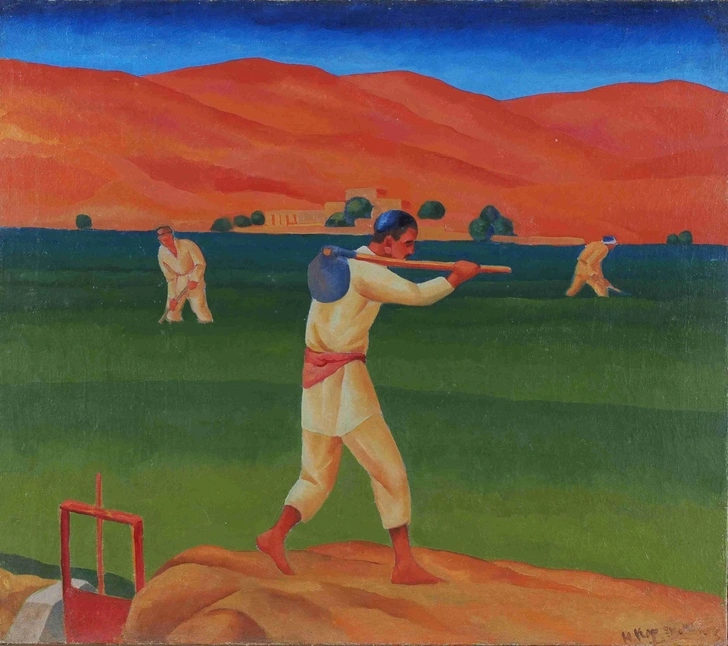 Николай Карахан «Поливальщики», 1930.  | Источник: ГМИ Каракалпакстана им. И. В. Савицкого