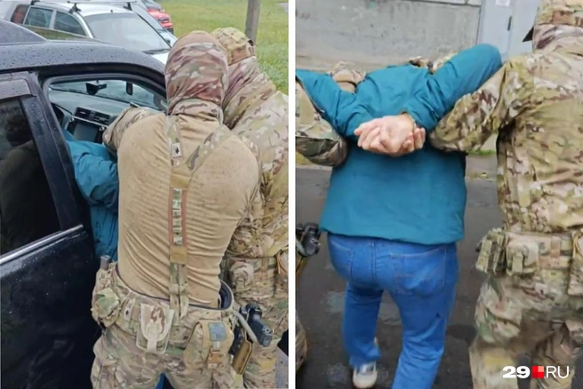 Малинникова задержали у машины и повели в квартиру | Источник: РУ ФСБ по Архангельской области