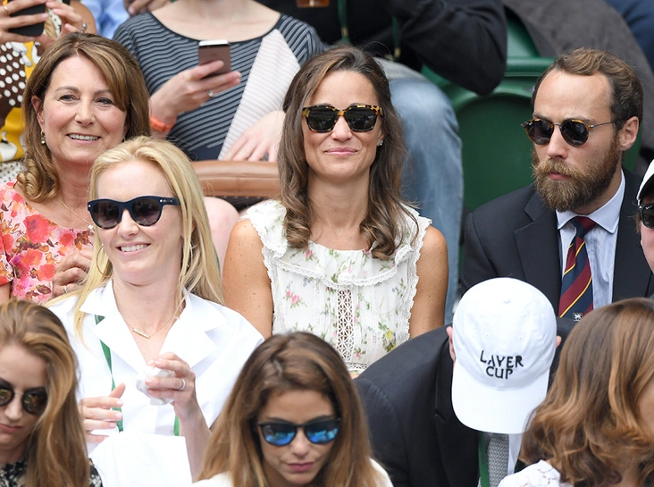 Кэрол, Пиппа и Джеймс Миддлтон на Уимблдоне, 2017 год