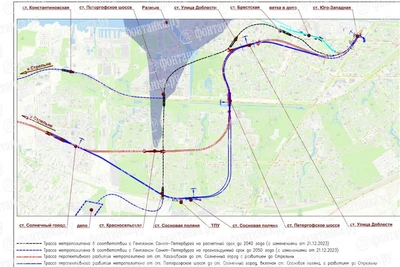 Альтернативная трассировка метро до Сосновой Поляны в Петербурге