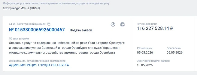 Итоги тендера подведут уже завтра | Источник: Сайт «Госзакупки»
