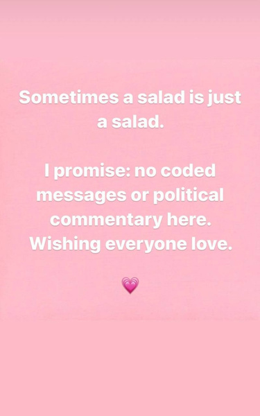 «Иногда салат — это просто салат»: Шейк вышла на связь после скандала с оливье и пожелала всем любви
