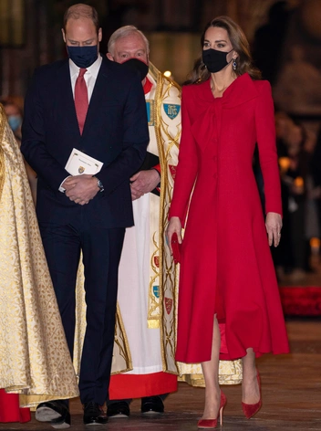 Кембриджские на службе Together at Christmas в Лондоне, 8 декабря 2021