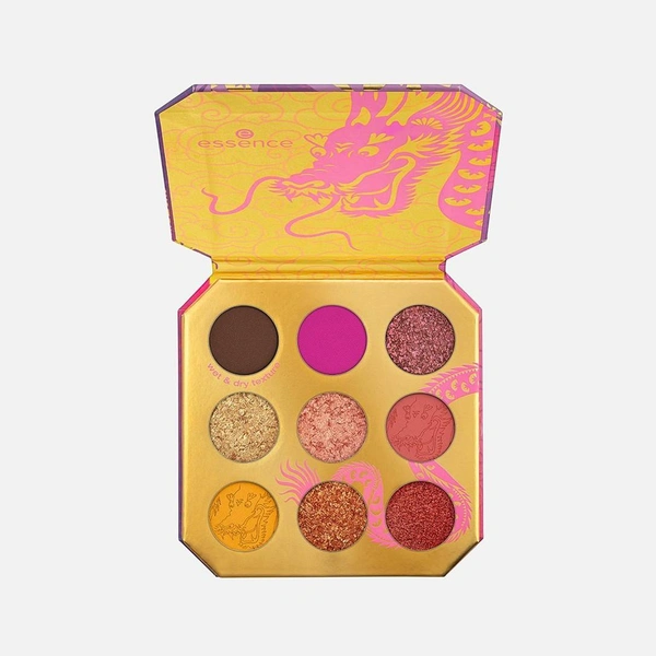 Essence Палетка теней для век Love, luck & dragons eyeshadow palette 01, Follow the dragon sparks