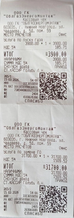 Вот, например, один из чеков. Правда, помимо указанной суммы, женщина дополнительно заплатила еще три тысячи рублей за материалы, причем всё наличкой | Источник: Виктория Букатая