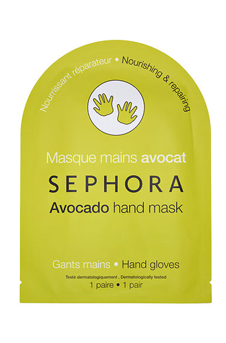 Тканевая маска для рук, Sephora. Маска с авокадо направлена на интенсивное увлажнение, подходит для очень сухой кожи рук. Восстанавливает поврежденную кожу.
