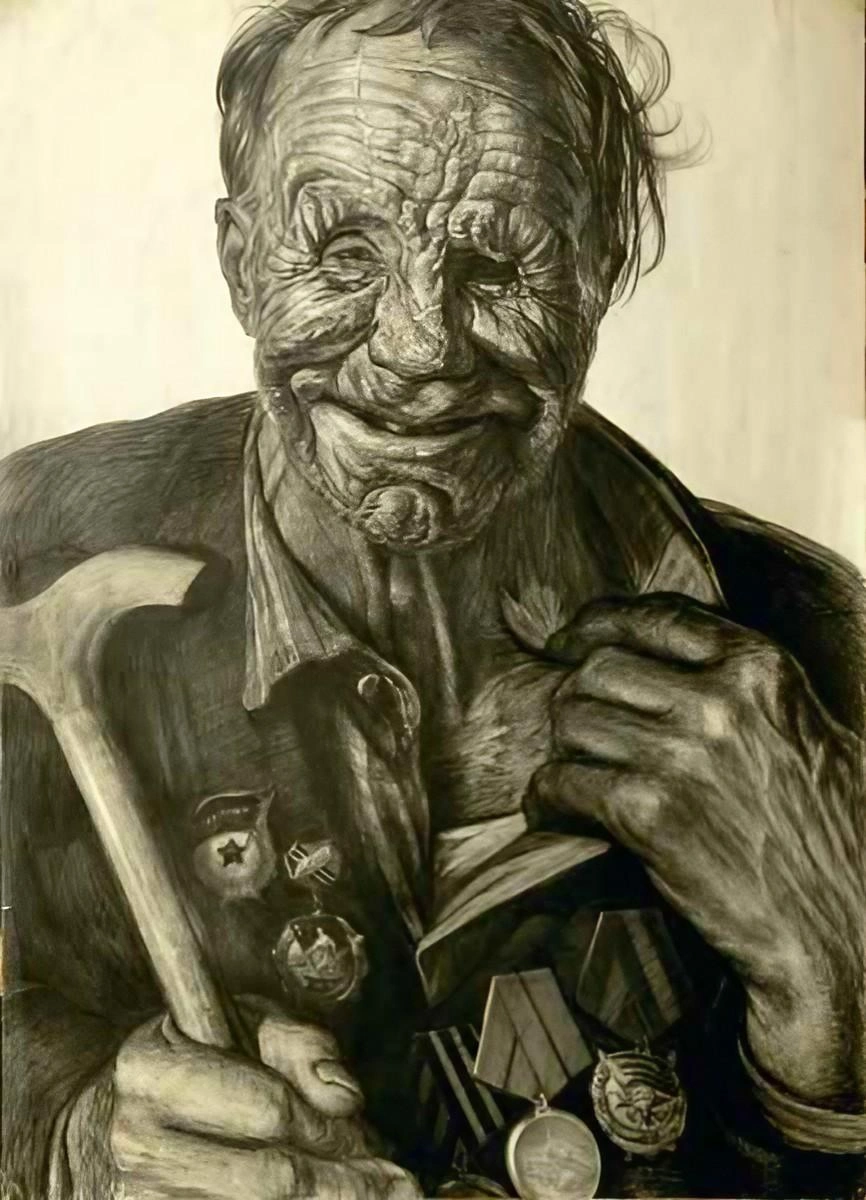 «Защитник Невской Дубровки». Остров Валаам. 1974 г. | Источник: художник Геннадий Добров / gennady-dobrov.ru