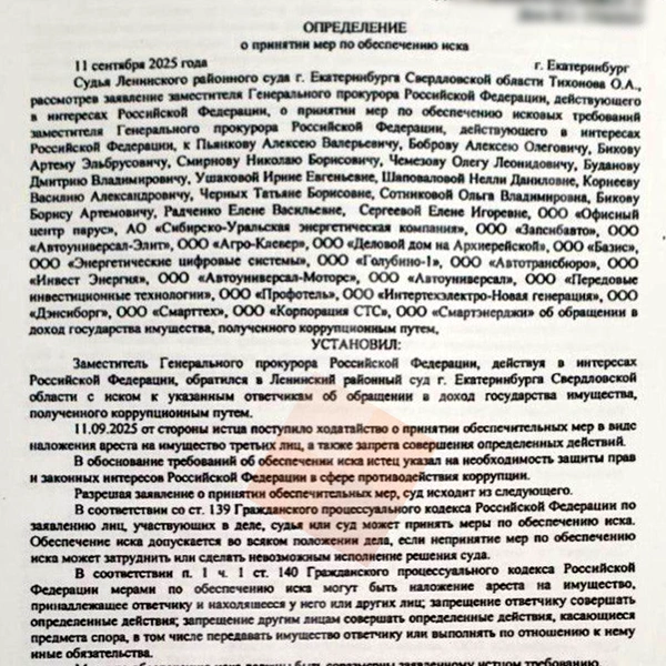 В определении изложены доводы прокуратуры о необходимости ареста счетов | Источник: читатель E1.RU