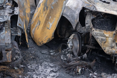 Фура сгорела дотла на трассе около Уссурийска