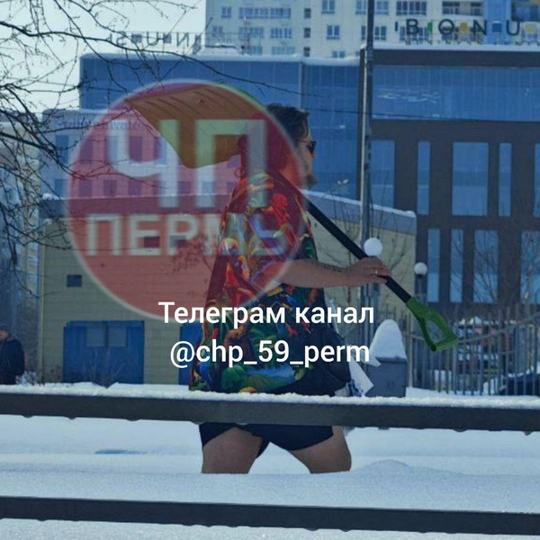 А однажды успели сфотографировать с лопатой | Источник: ЧП Пермь / Telegram