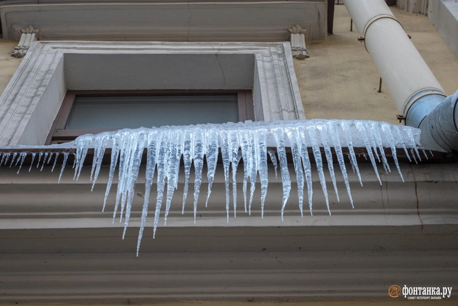 Падение наледи на петербурженку стало уголовным делом | Источник: Михаил Огнев / FONTANKA.RU