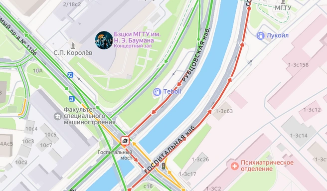 Движение в районе затруднено из-за аварии | Источник: «Яндекс Карты»