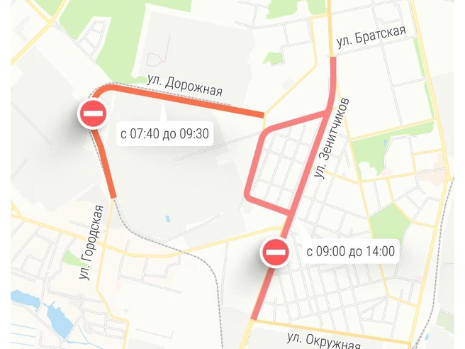 На карте обозначены даты и участки дорог, закрытые для автомобильного движения | Источник: Филипп Сапегин / E1.RU