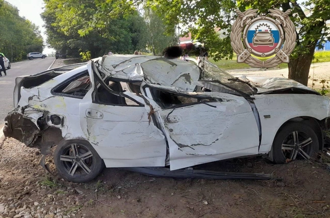 Подростки решили покататься на «Приоре» и врезались в дерево | Источник: Госавтоинспекция Саратовской области